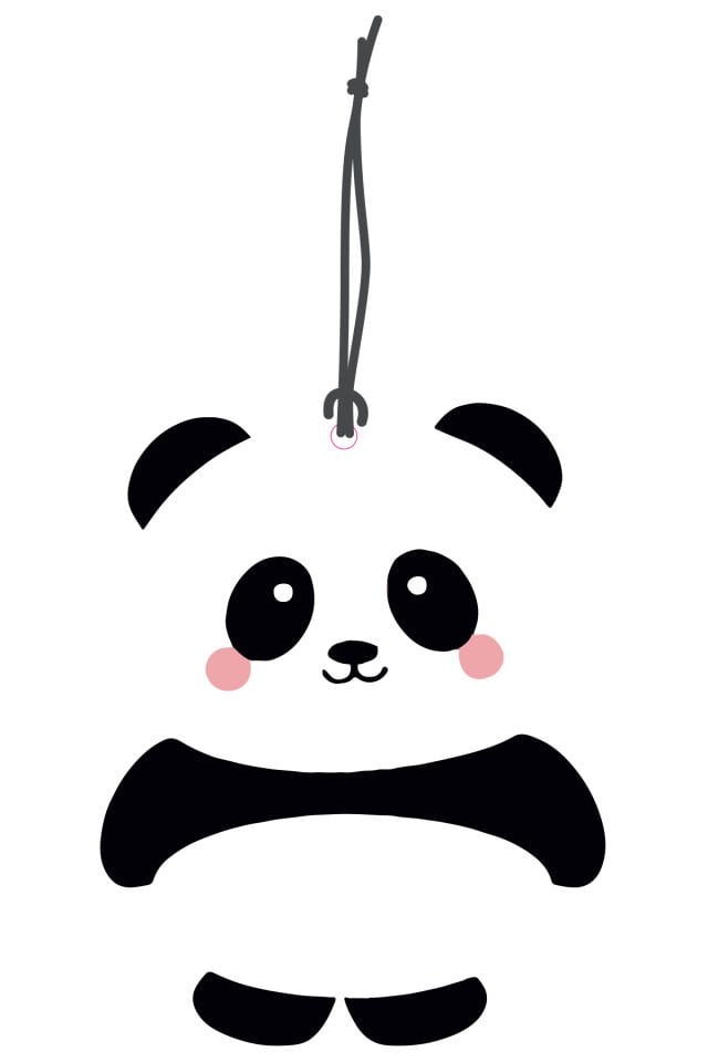 ByMeyla Panda Görselli Dekoratif Oto Kokusu ve Aksesuar Seti