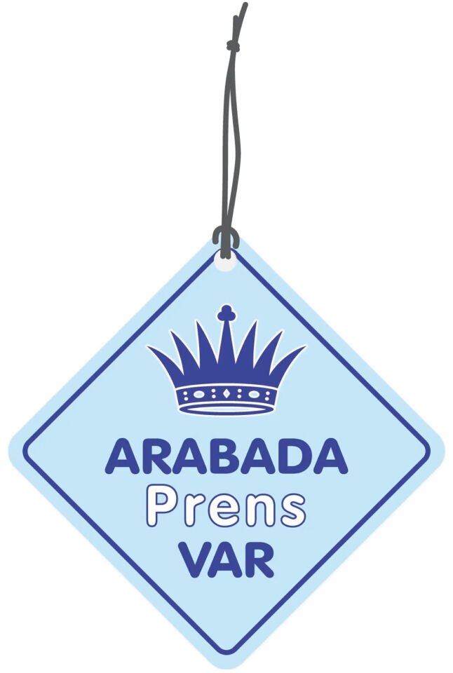 ByMeyla Arabada Prens Var Görselli Dekoratif Oto Kokusu ve Aksesuar Seti