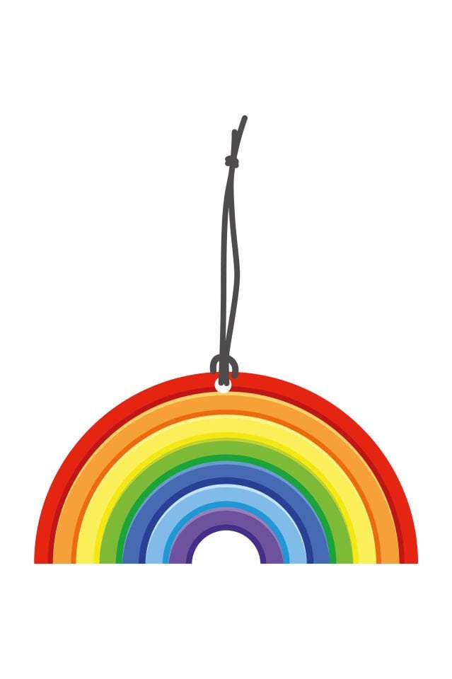 ByMeyla Gökkuşağı Görselli Dekoratif Oto Kokusu ve Aksesuar Seti