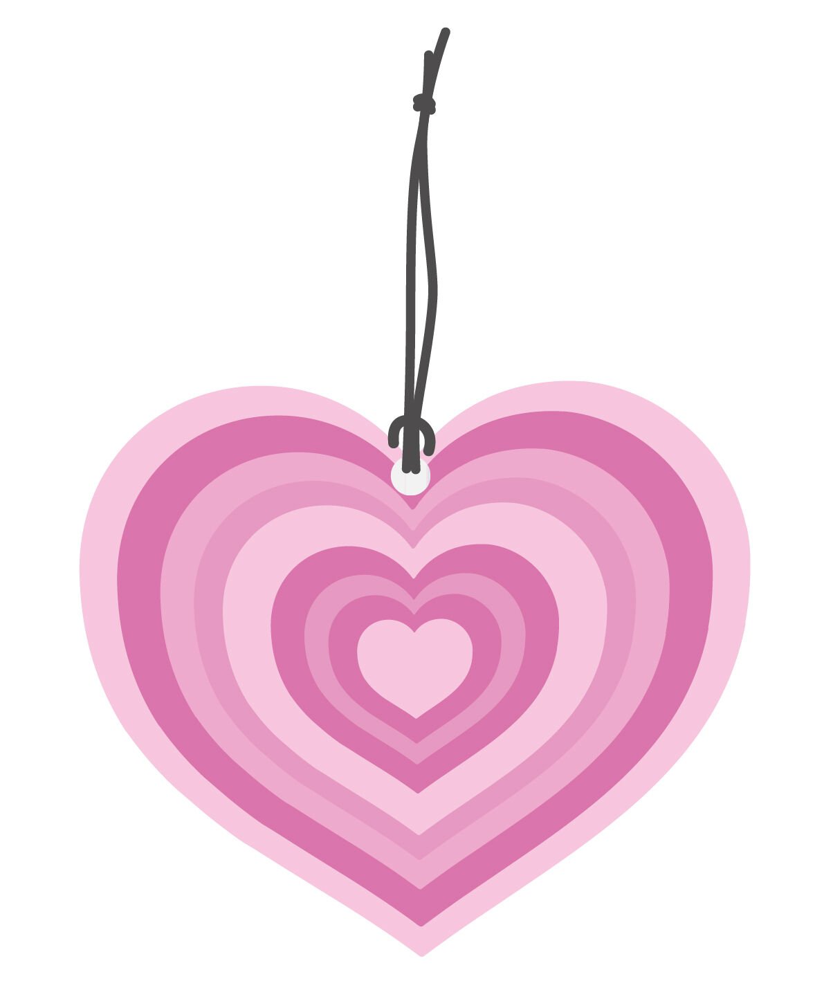 ByMeyla Pembe Dönence Kalp Görselli Dekoratif Oto Kokusu ve Aksesuar Seti