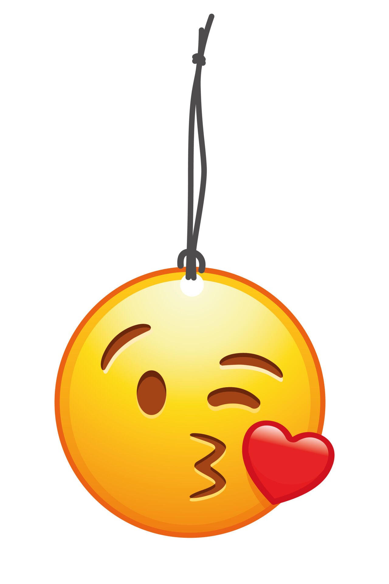 ByMeyla Öpücük Atan Emoji Görselli Dekoratif Oto Kokusu ve Aksesuar Seti