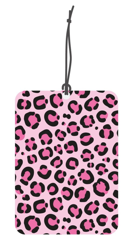 ByMeyla Pembe Leopar Görselli Dekoratif Oto Kokusu ve Aksesuar Seti