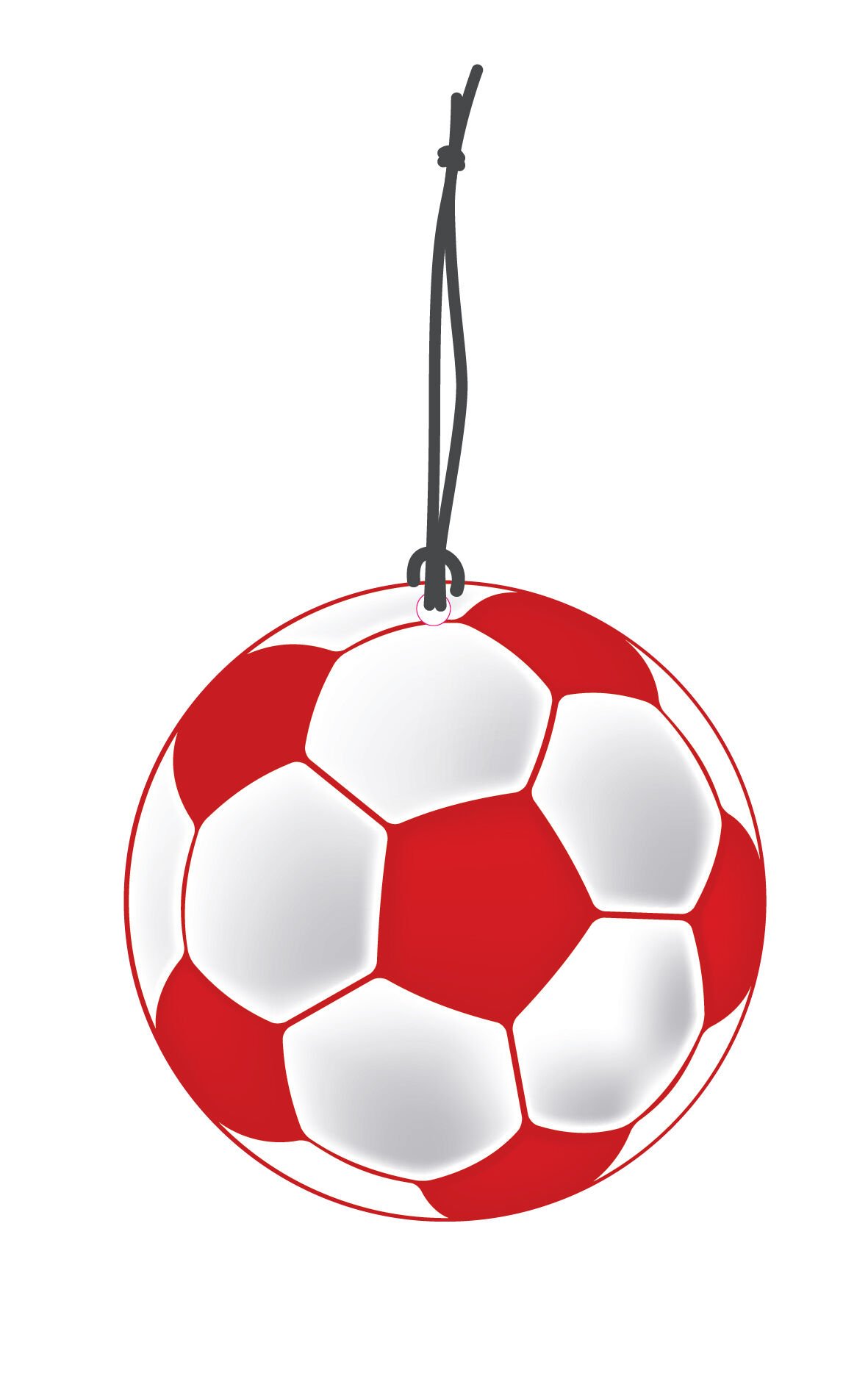 ByMeyla Kırmızı Beyaz Futbol Topu Görselli Dekoratif Oto Kokusu ve Aksesuar Seti