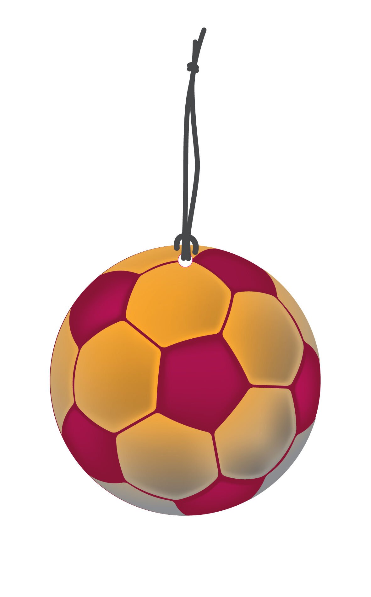 ByMeyla Sarı Kırmızı Futbol Topu Görselli Dekoratif Oto Kokusu ve Aksesuar Seti