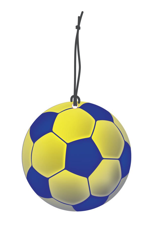 ByMeyla Sarı Lacivert Futbol Topu Görselli Dekoratif Oto Kokusu ve Aksesuar Seti