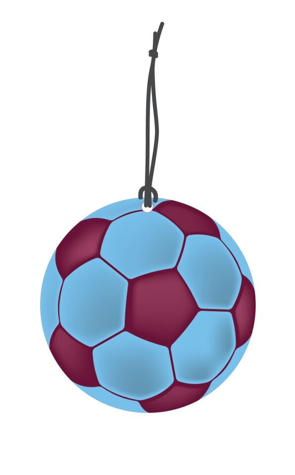 ByMeyla Bordo Mavi Futbol Topu Görselli Dekoratif Oto Kokusu ve Aksesuar Seti