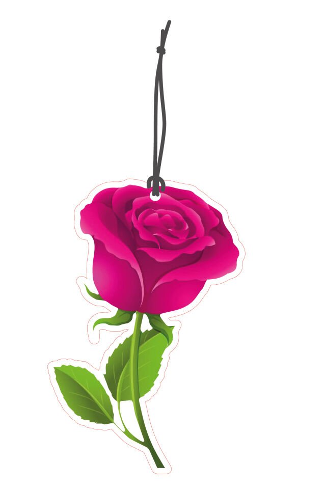 ByMeyla Pembe Gül Görselli Dekoratif Oto Kokusu ve Aksesuar Seti