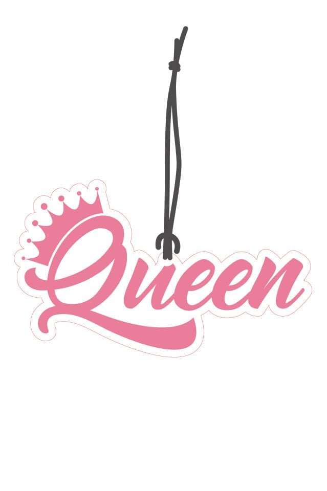 ByMeyla Pembe Queen Görselli Dekoratif Oto Kokusu ve Aksesuar Seti