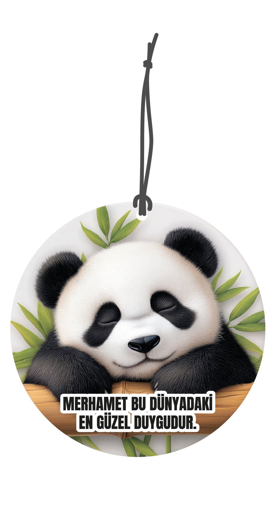 ByMeyla Uykucu Panda Görselli Çift Yönlü Dekoratif Oto Kokusu ve Oto Aksesuarı
