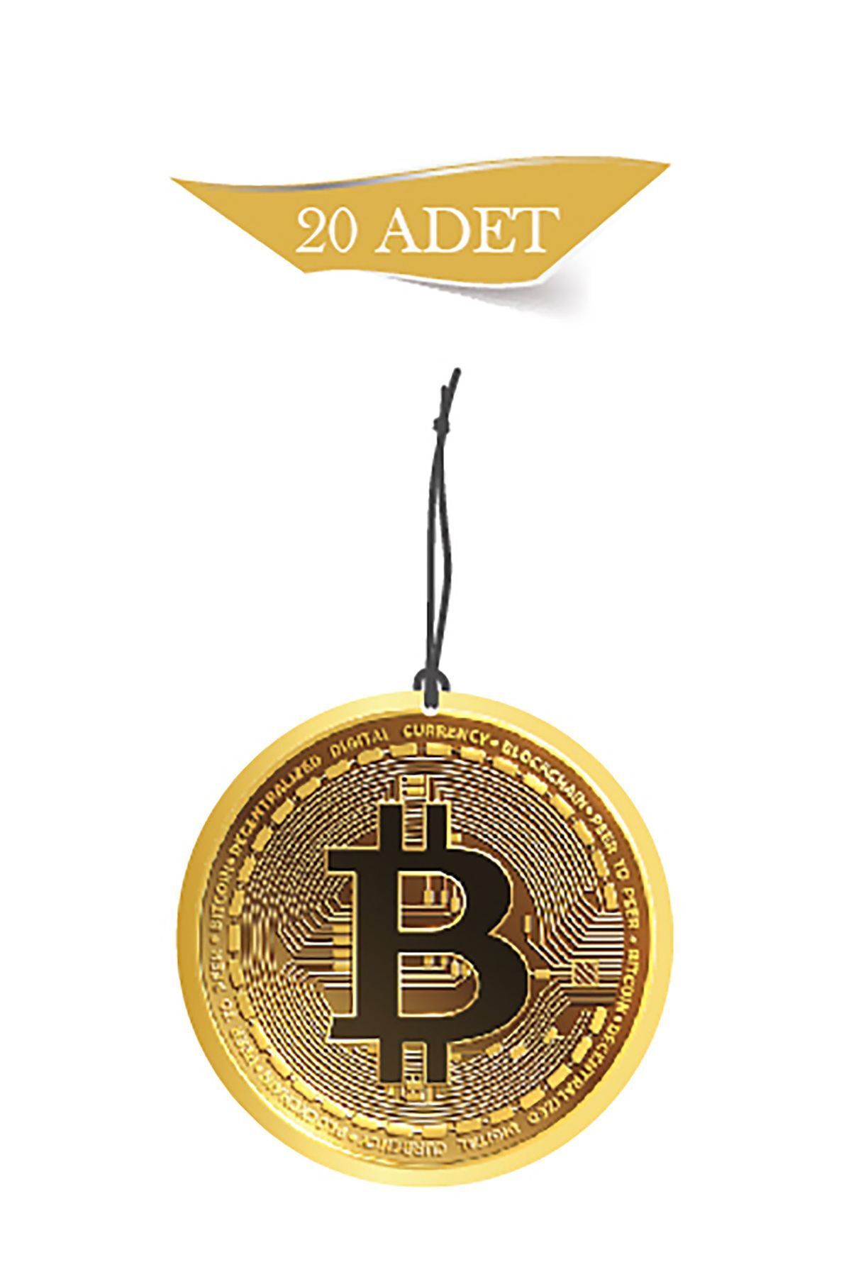 Bitcoin Tasarımlı 20'li Oto Kokusu ve Oto Aksesuarı