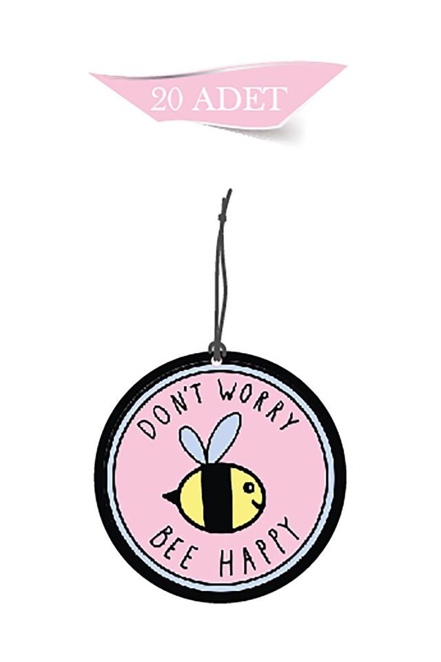 Don't Worry Bee Happy Tasarımlı 20'li Oto Kokusu ve Oto Aksesuarı