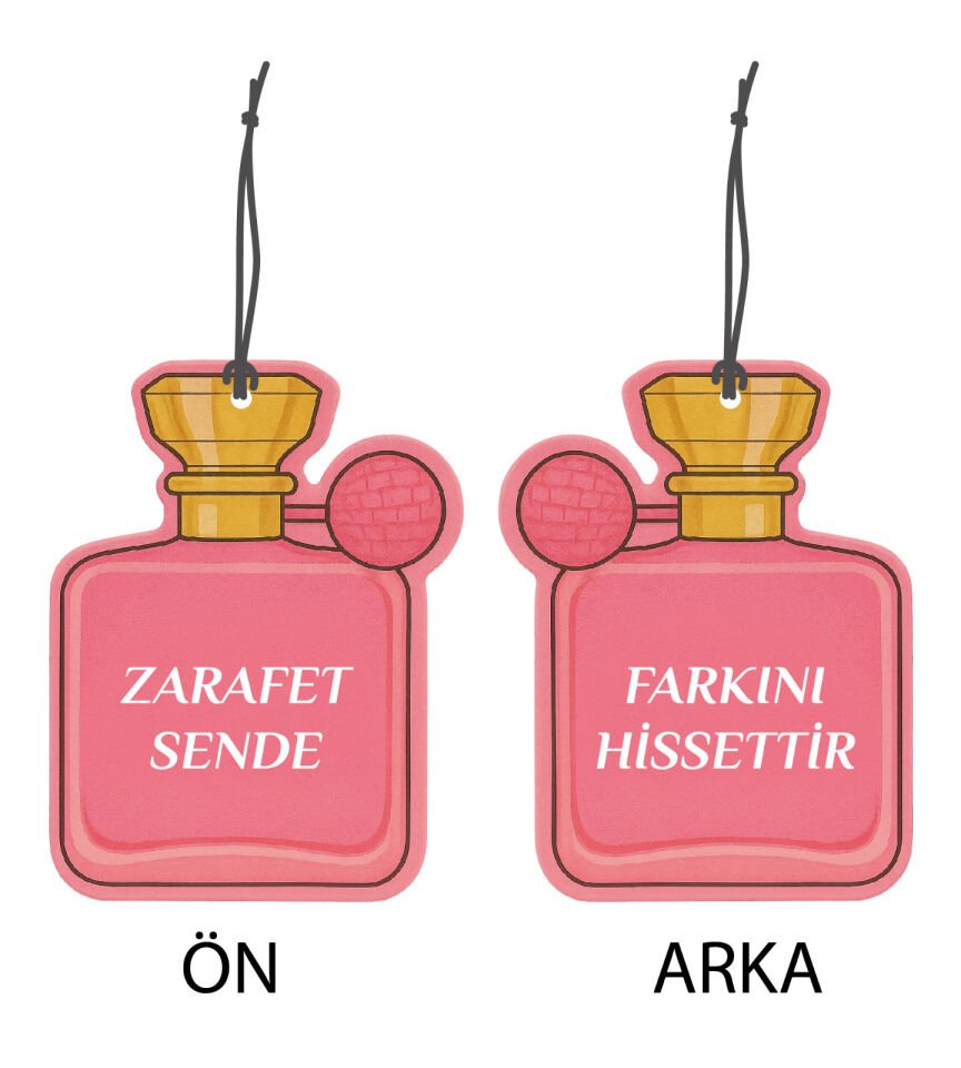 ByMeyla Zarafet Sende Farkını Hissettir Görselli Çift Yönlü Dekoratif Oto Kokusu ve Oto Aksesuarı