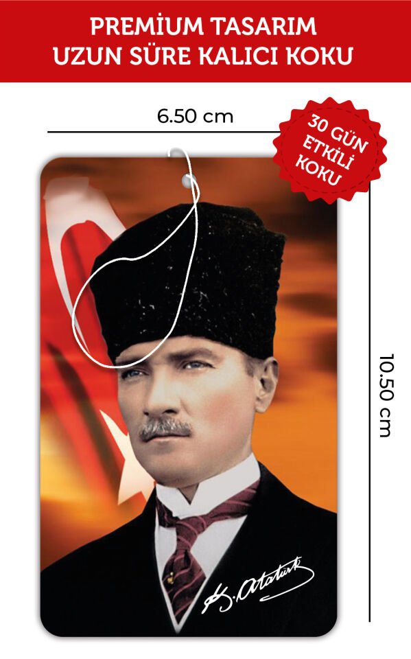 KALPAKLI MUSTAFA KEMAL ATATÜRK GÖRSELLİ DEKORATİF OTO KOKUSU VE AKSESUARI
