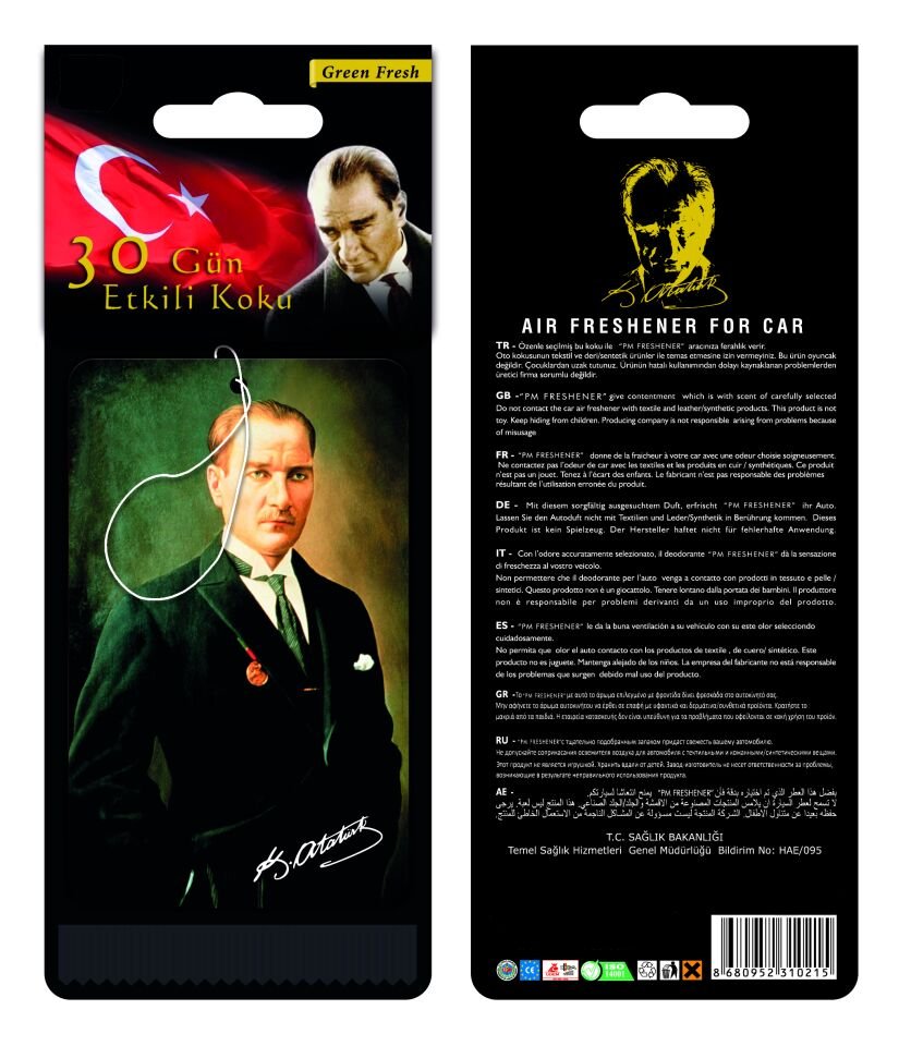 MAREŞAL MUSTAFA KEMAL ATATÜRK GÖRSELLİ DEKORATİF OTO KOKUSU VE AKSESUARI