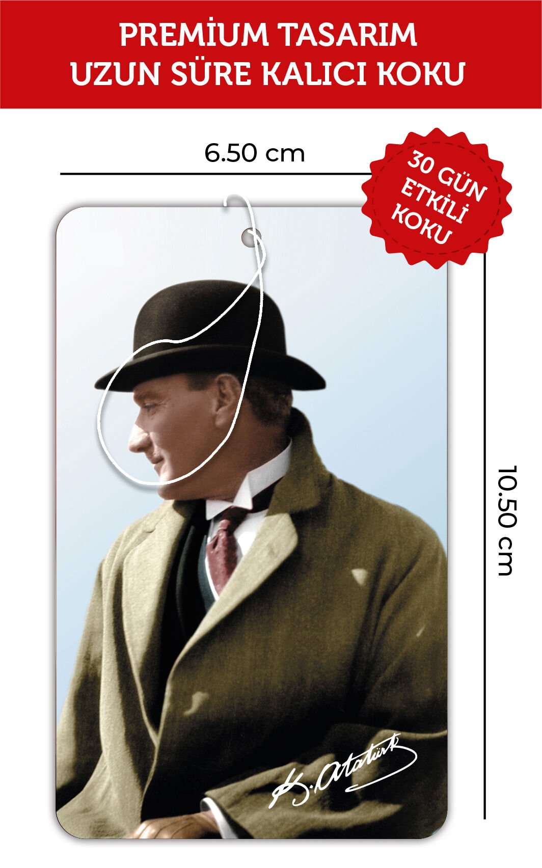 KARİZMATİK MUSTAFA KEMAL ATATÜRK GÖRSELLİ DEKORATİF OTO KOKUSU VE AKSESUARI