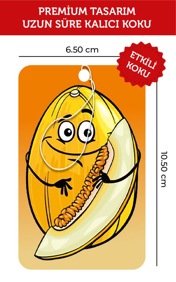 SEVİMLİ KAVUN GÖRSELLİ VE KAVUN ESANSLI OTO KOKUSU VE AKSESUARI