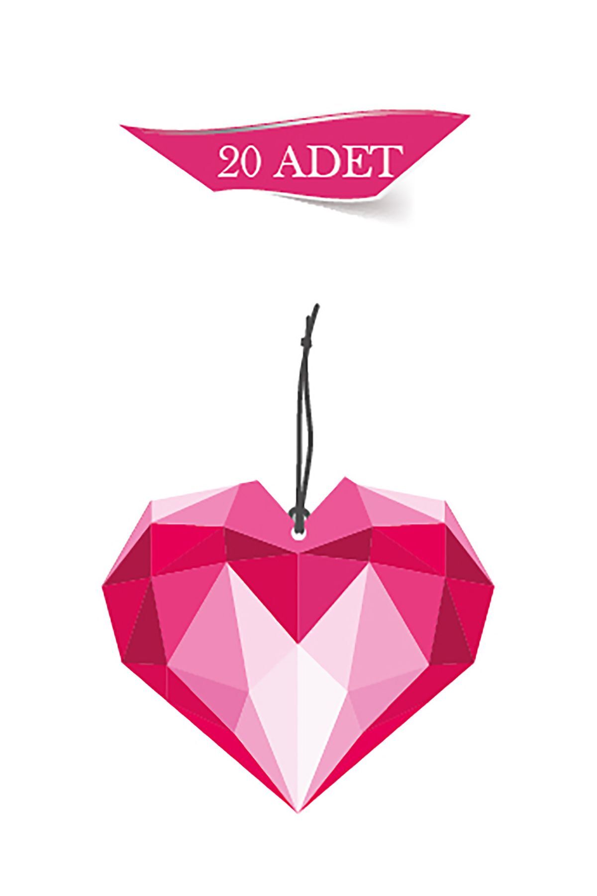 Pembe Kalp Tasarımlı Premium 20'li Dekoratif Oto Kokusu Ve Oto Aksesuarı