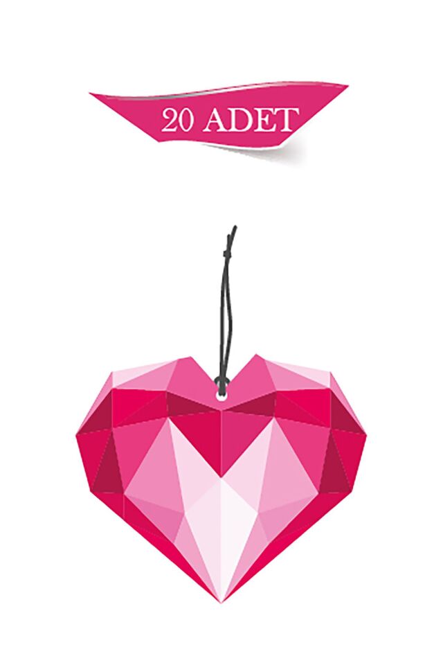 Pembe Kalp Tasarımlı Premium 20'li Dekoratif Oto Kokusu Ve Oto Aksesuarı
