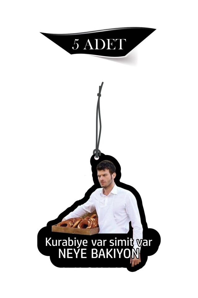 Kurabiye Var Simit Var 5'li Dekoratif Oto Kokusu ve Oto Aksesuarı