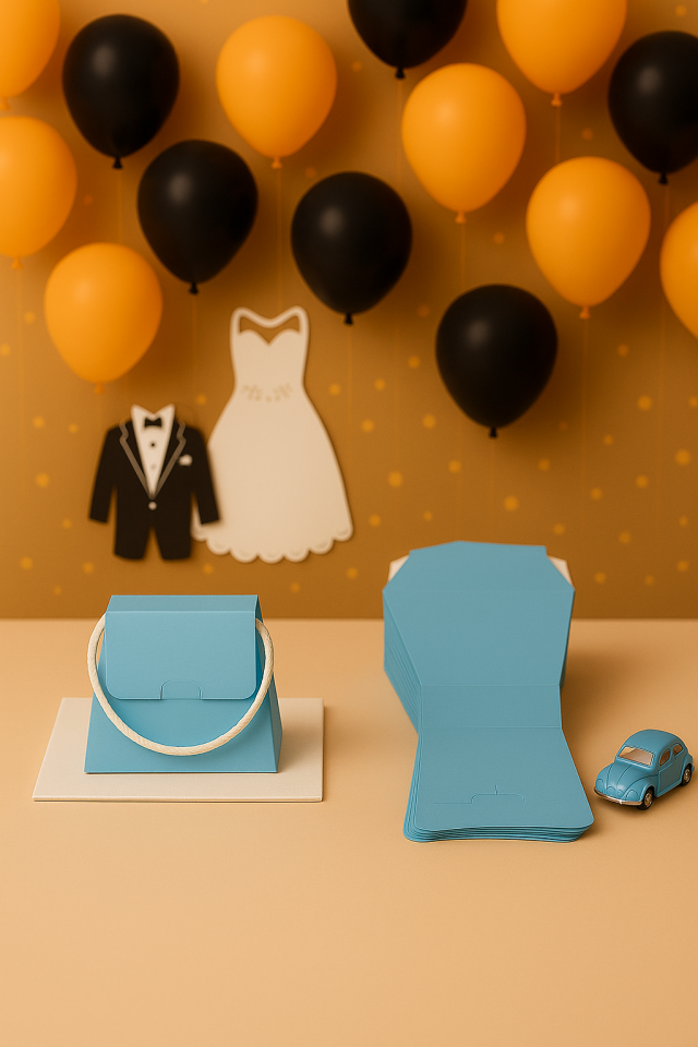 25 Adet Konsept Özel Tasarım Hediye Kutusu Çanta Boş Karton Hediye Paketi Hediyelik Mavi