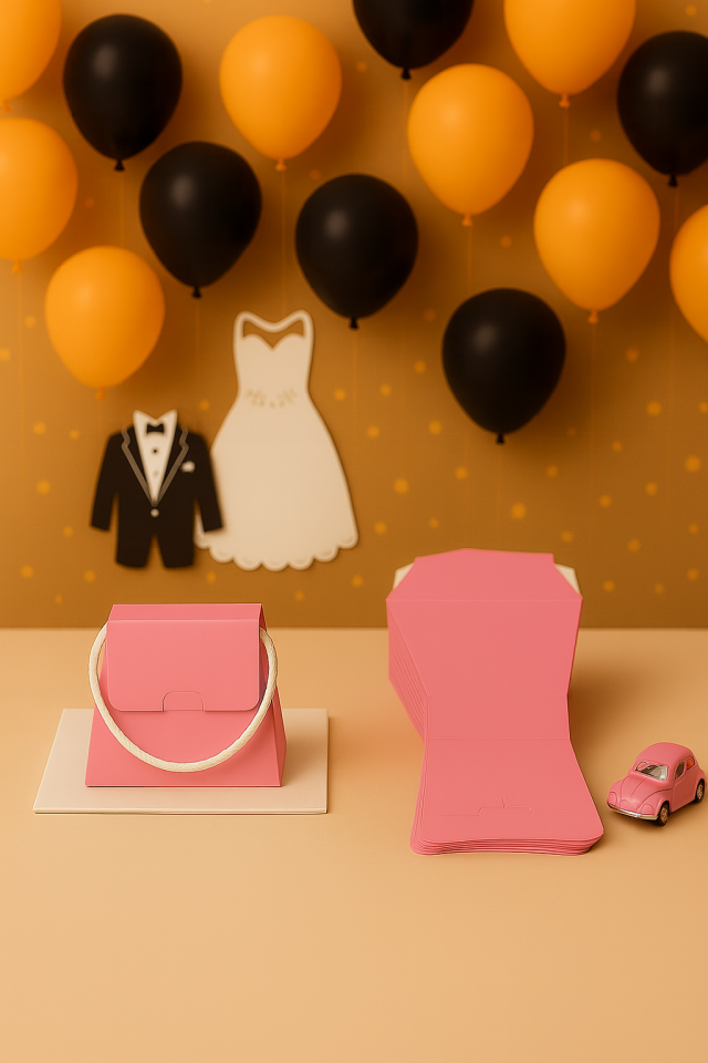 25 Adet Konsept Özel Tasarım Hediye Kutusu Çanta Boş Karton Hediye Paketi Hediyelik Pembe