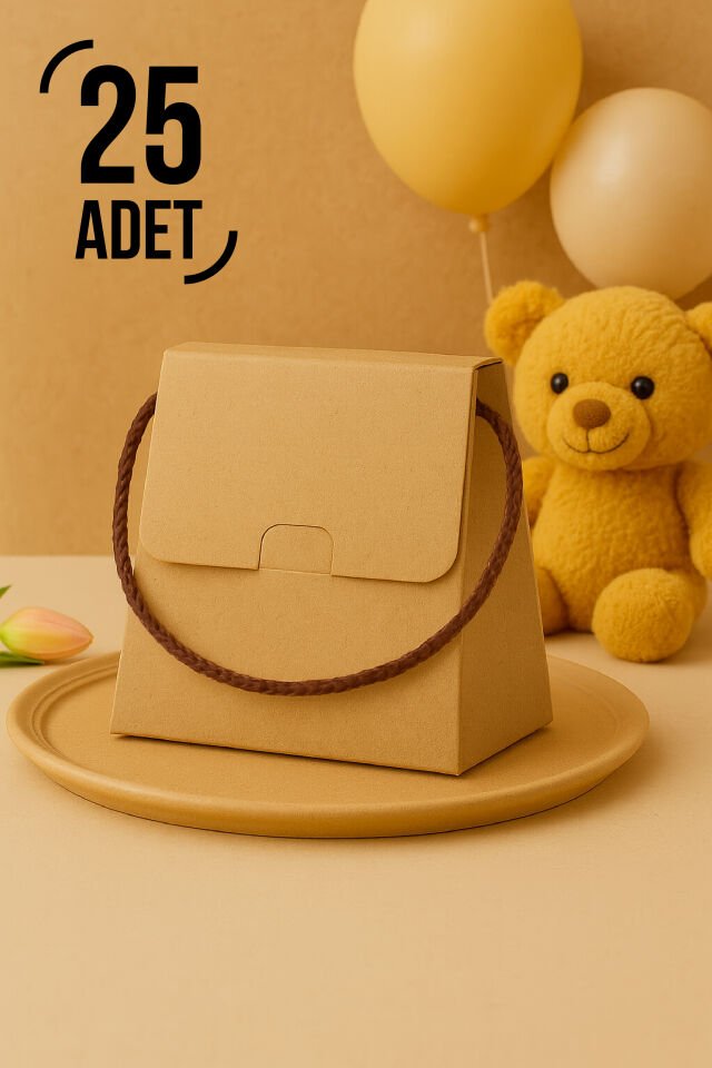 25 Adet Konsept Özel Tasarım Hediye Kutusu Çanta Boş Karton Hediye Paketi Hediyelik Kraft