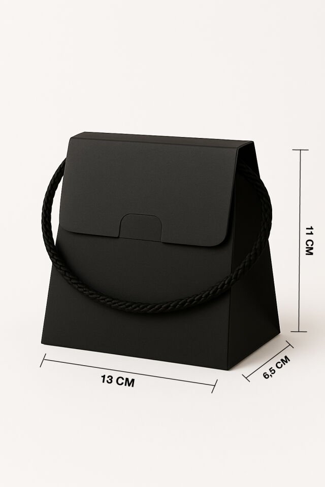 25 Adet Konsept Özel Tasarım Hediye Kutusu Çanta Boş Karton Hediye Paketi Hediyelik Siyah