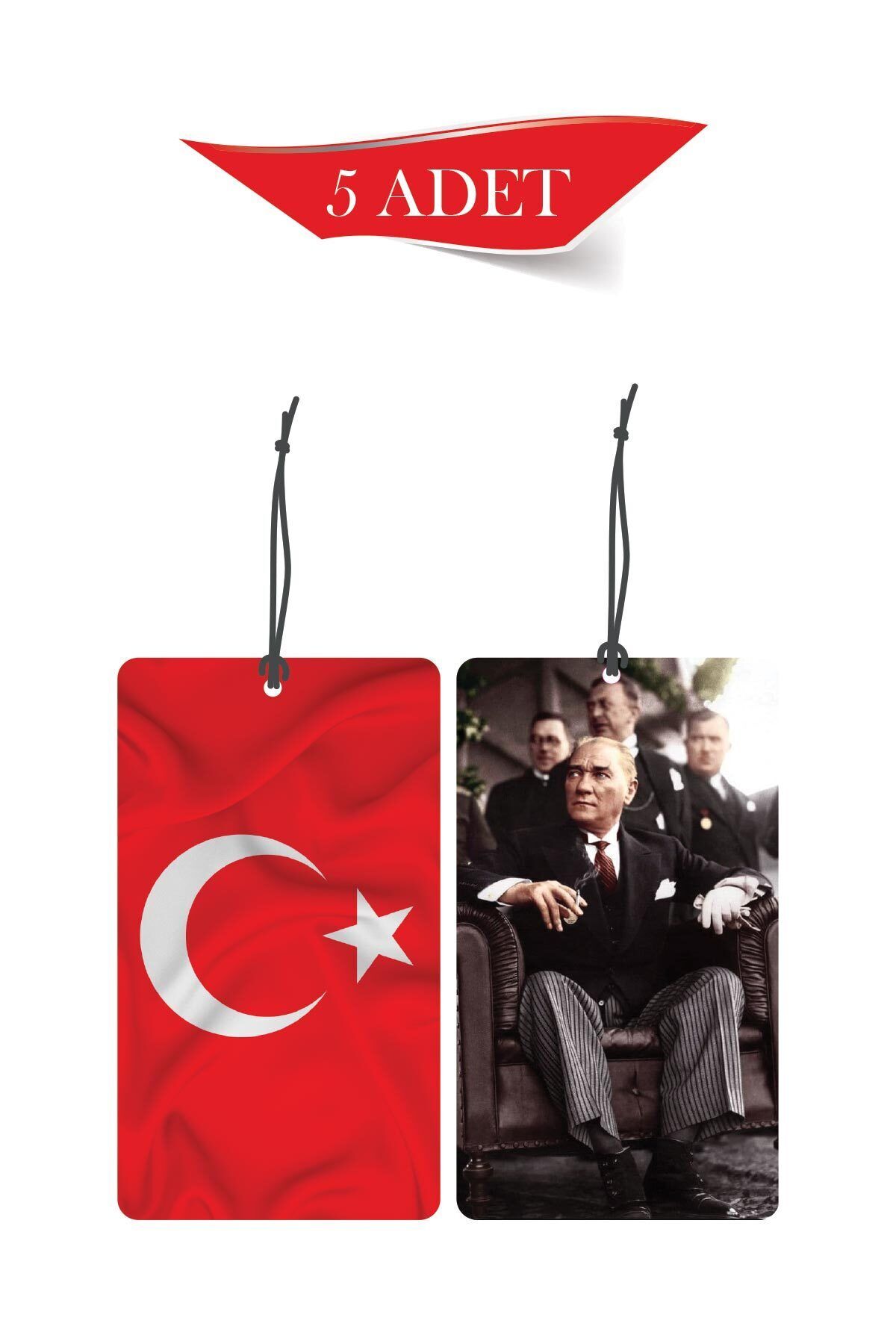Kemal Atatürk 5'li Dekoratif Oto Kokusu ve Oto Aksesuarı