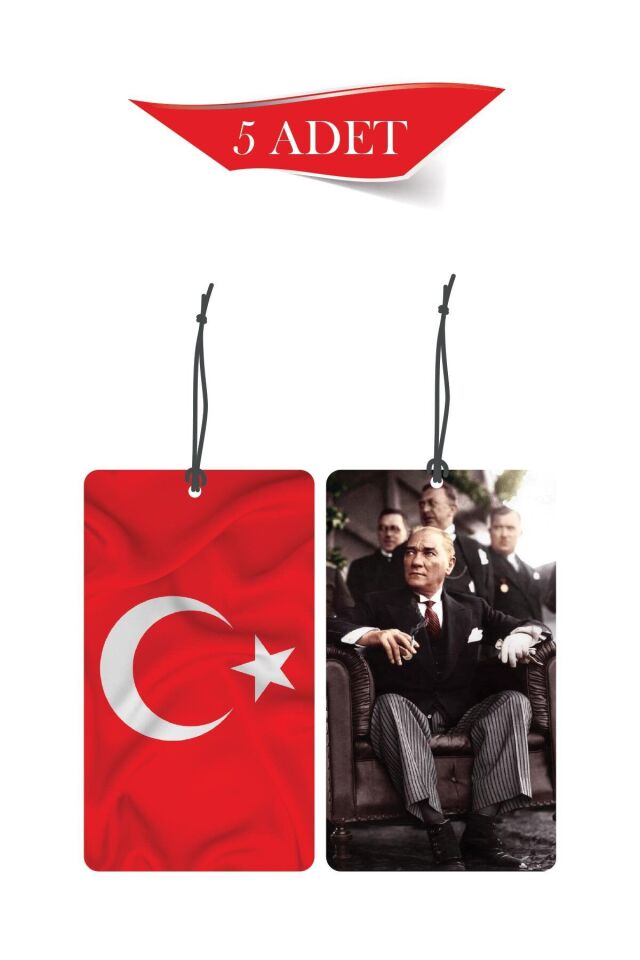 Kemal Atatürk 5'li Dekoratif Oto Kokusu ve Oto Aksesuarı