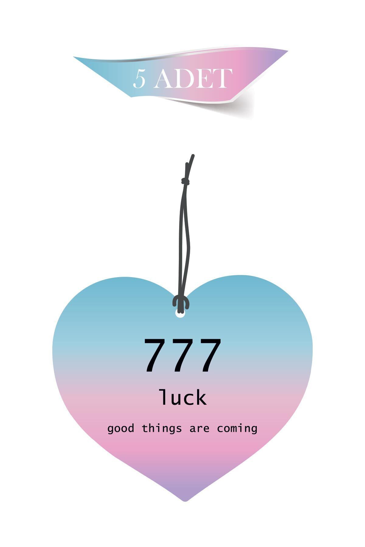 777 luck Kalp 5'li Dekoratif Oto Kokusu ve Oto Aksesuarı