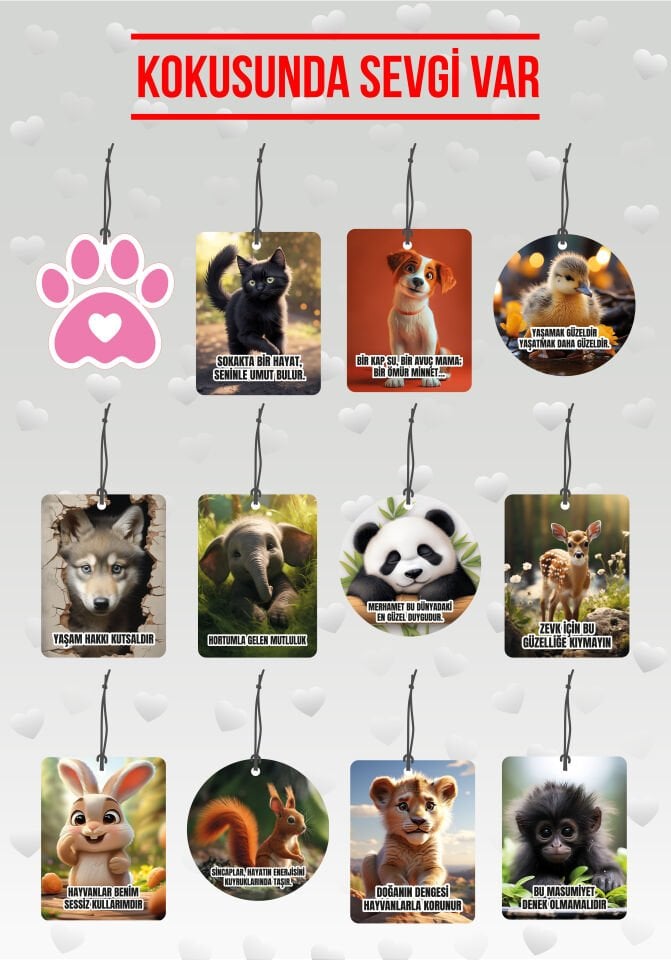 ByMeyla Koklayınca Sevgi, Bakınca Vicdan Temalı Dekoratif Oto Kokusu ve Oto Aksesuarı