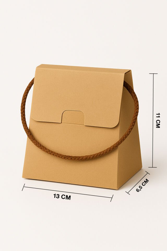 10 Adet Kraft Şık Konsept Dizayn Boş İpli Hediye Kutusu ve Özel Gün Hediye Çantası