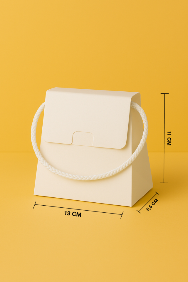 10 Adet Beyaz Şık Konsept Dizayn Boş İpli Hediye Kutusu ve Özel Gün Hediye Çantası