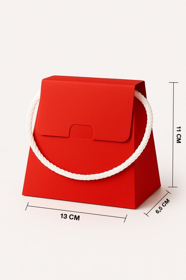 10 Adet Kırmızı Şık Konsept Dizayn Boş İpli Hediye Kutusu ve Özel Gün Hediye Çantası