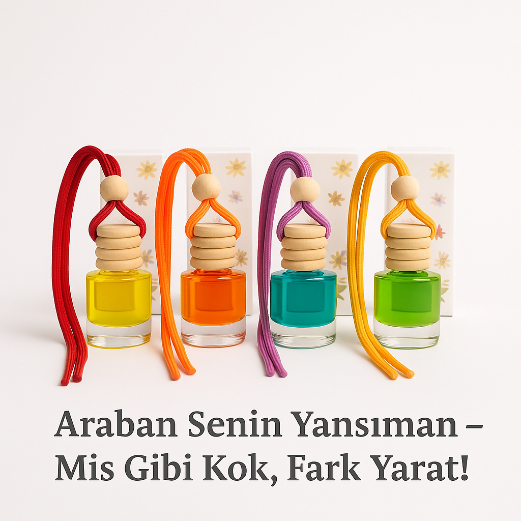 En Güzel Seri Karışık Esanslı 4'lü Şişe Oto Kokusu Ve Oto Aksesuarı