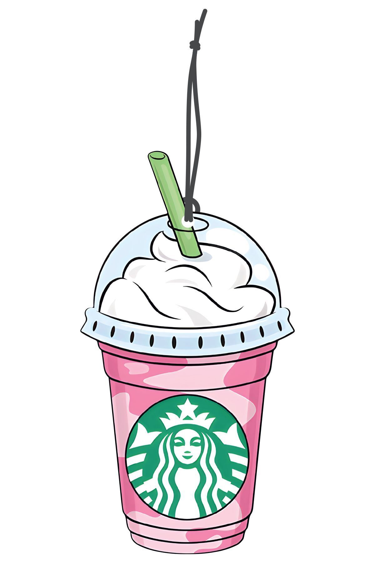 Starbuck Kremalı İçecek Tasarımlı Dekoratif Oto Kokusu ve Oto Aksesuarı