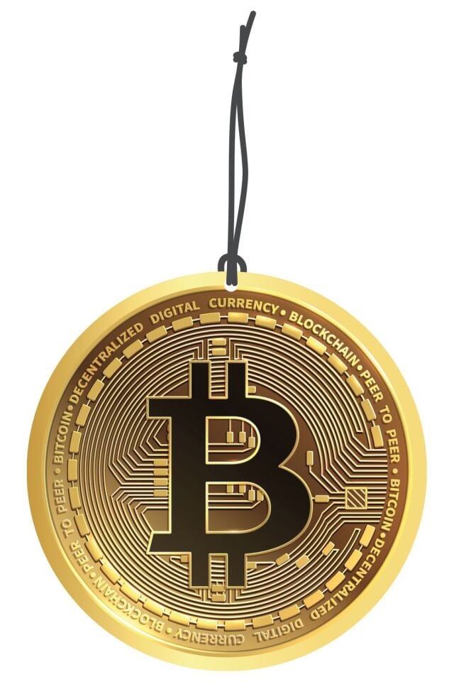Bitcoin Tasarımlı Dekoratif Oto Kokusu ve Oto Aksesuarı