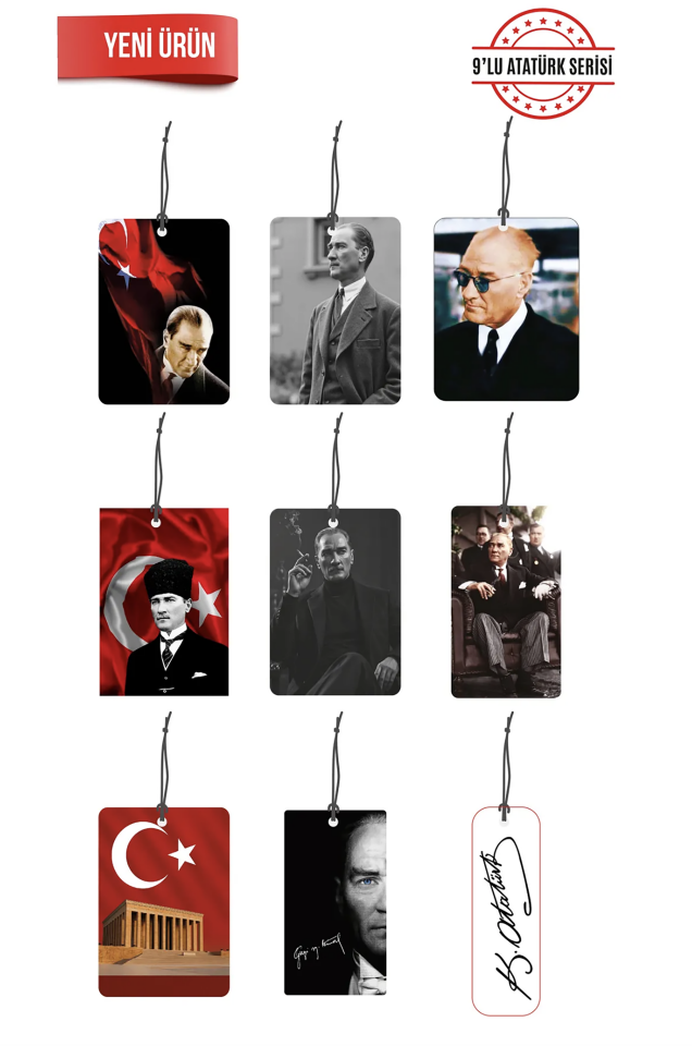9'lu ATATÜRK SERİSİ BAŞKUMANDAN GAZİ MAREŞAL OTO KOKUSU VE OTO AKSESUARI