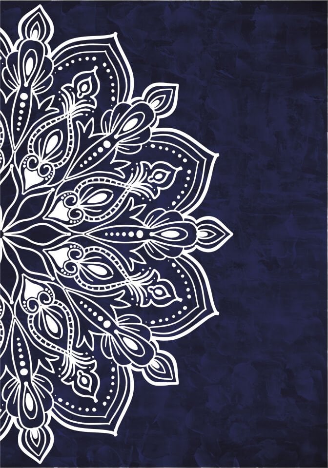 Çerçevesiz Ebedi Aura Kozmik Harmoni Modern Premium Mandala Tablo Seti 2’li Dekoratif Duvar Tablosu lacivert - 15 x 20