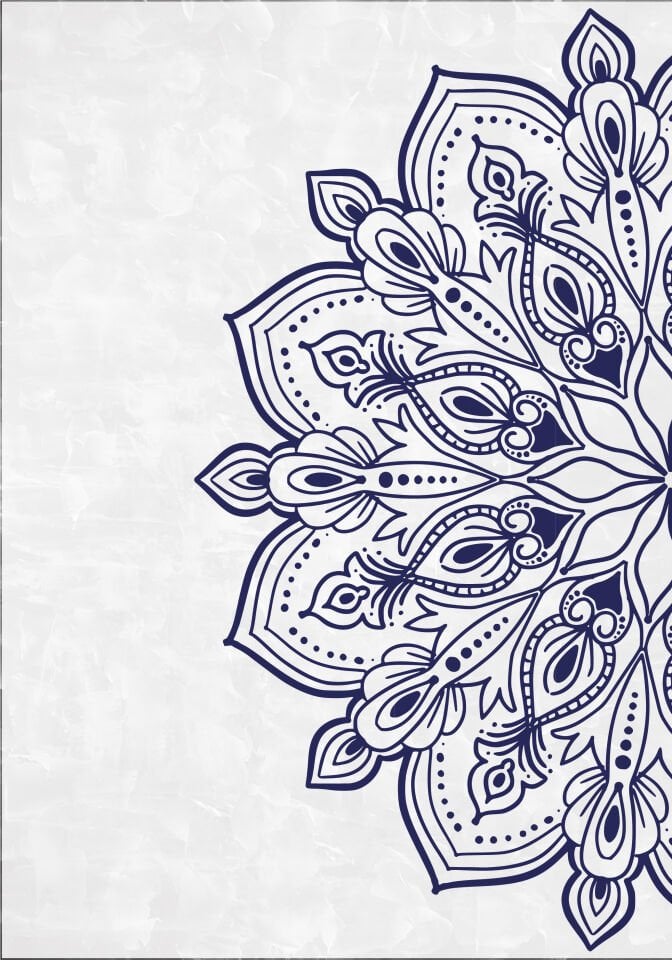 Çerçevesiz Ebedi Aura Kozmik Harmoni Modern Premium Mandala Tablo Seti 2’li Dekoratif Duvar Tablosu lacivert - 15 x 20