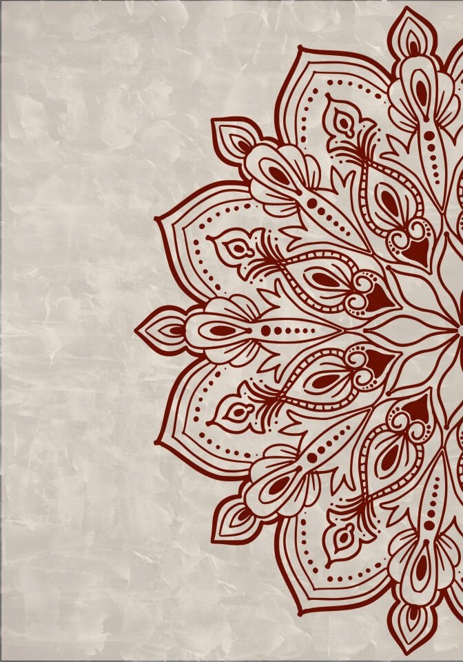 Çerçevesiz Ebedi Aura Kozmik Harmoni Modern Premium Mandala Tablo Seti 2’li Dekoratif Duvar Tablosu bordo - 15 x 20