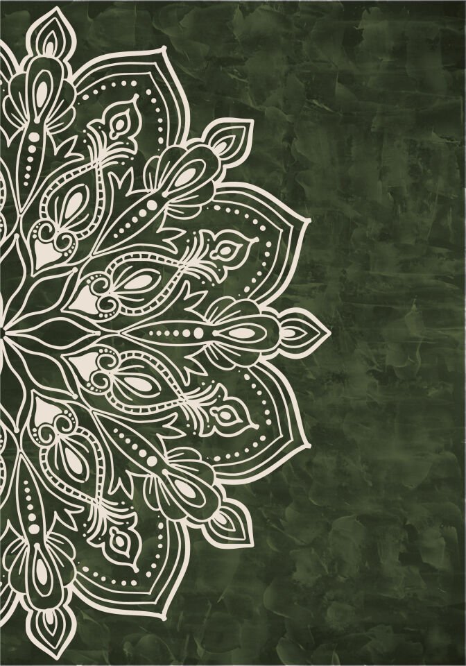 Çerçevesiz Ebedi Aura Kozmik Harmoni Modern Premium Mandala Tablo Seti 2’li Dekoratif Duvar Tablosu haki - 20 x 30
