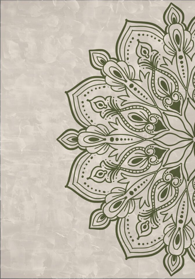 Çerçevesiz Ebedi Aura Kozmik Harmoni Modern Premium Mandala Tablo Seti 2’li Dekoratif Duvar Tablosu haki - 20 x 30