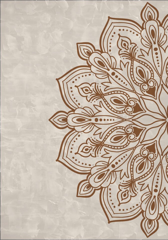 Çerçevesiz Ebedi Aura Kozmik Harmoni Modern Premium Mandala Tablo Seti 2’li Dekoratif Duvar Tablosu kahverengi - 20 x 30