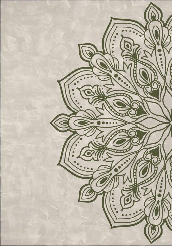Çerçevesiz Ebedi Aura Kozmik Harmoni Modern Premium Mandala Tablo Seti 2’li Dekoratif Duvar Tablosu haki - 35 x 50