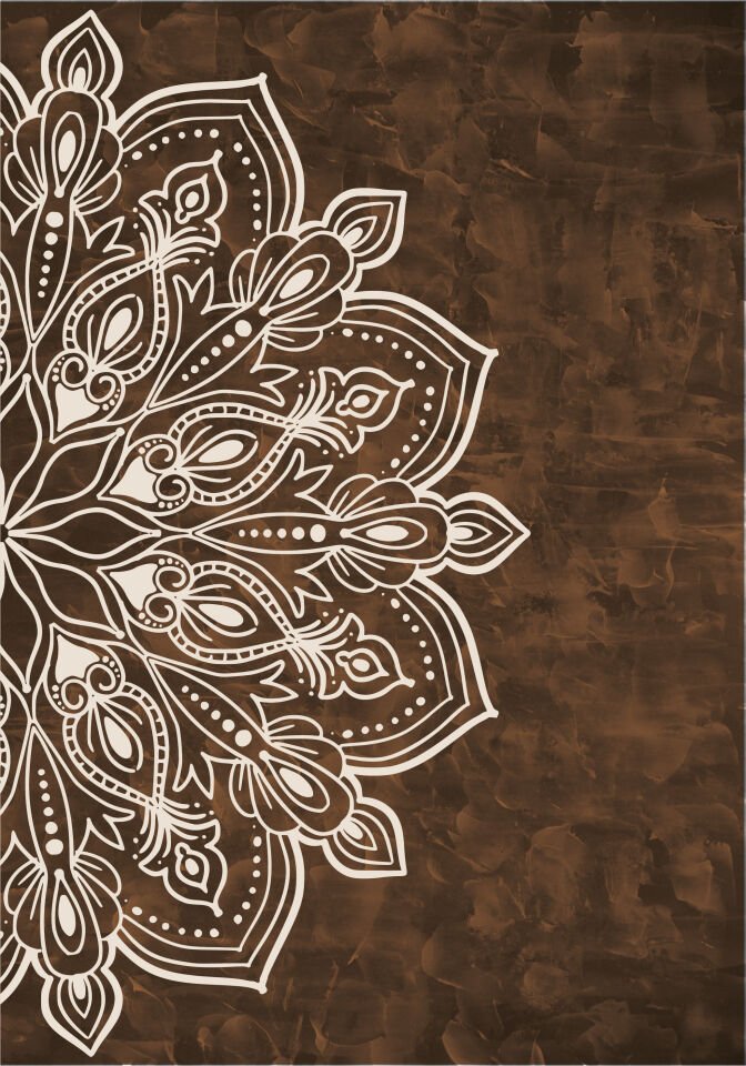 Çerçevesiz Ebedi Aura Kozmik Harmoni Modern Premium Mandala Tablo Seti 2’li Dekoratif Duvar Tablosu kahverengi - 40 x 60