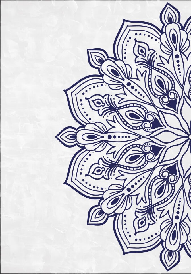 Çerçevesiz Ebedi Aura Kozmik Harmoni Modern Premium Mandala Tablo Seti 2’li Dekoratif Duvar Tablosu lacivert - 50 x 70