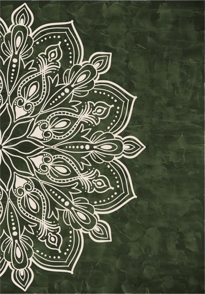 Çerçevesiz Ebedi Aura Kozmik Harmoni Modern Premium Mandala Tablo Seti 2’li Dekoratif Duvar Tablosu haki - 50 x 70