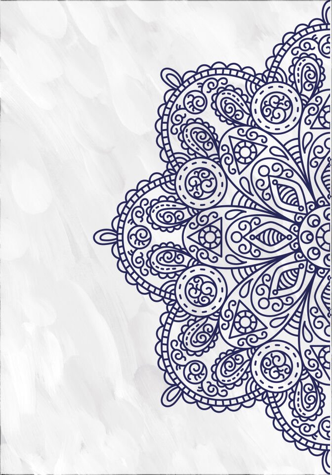 Sonsuz Harmoni Şık Modern Premium Mandala Tablo Seti 2'li Duvar Dekoru Çerçevesiz lacivert - 15 x 20