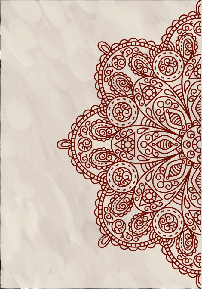 Sonsuz Harmoni Şık Modern Premium Mandala Tablo Seti 2'li Duvar Dekoru Çerçevesiz bordo - 20 x 30